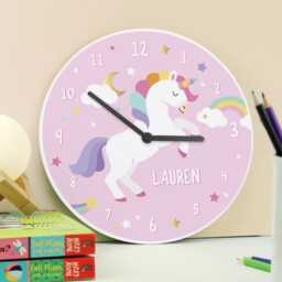 Personalised Unicorn Wooden Clock - Gift For Girls Birthday - thumbnail 2