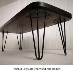 Retro Coffee Table, A Vintage Style With Metal Hairpin Legs-Rectangle - thumbnail 3