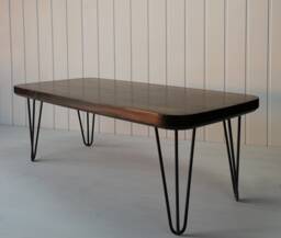 Retro Coffee Table, A Vintage Style With Metal Hairpin Legs-Rectangle