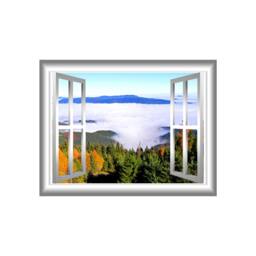 Window Frame 3D Foggy Forest Wall Decal - Easy To Apply Peel & Stick Home D??cor Fabric Vinyl Mural Vwaq Nw23 - thumbnail 2