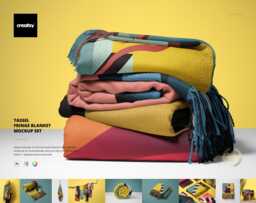 Tassel Fringe Blanket Mockup Set - thumbnail 1