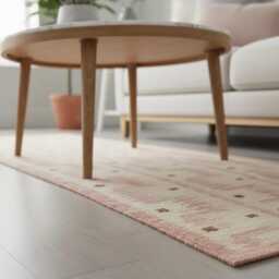 Handmade Scandinavian Kilim Runner Rug, Geometric Pink, Beige & Brown Wool Carpet - thumbnail 4