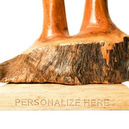Wooden Mushroom Sculpture 11 Inch/27 cm, Personalized Statue, Carving, Home Decor, Room Living Room, Office Gift Idea - thumbnail 4