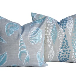 One Quality Premier Pillow Cover, Cushion, Decorative Throw Pillow, Turquoise Teal Grey Accent Aquatic Case - thumbnail 2