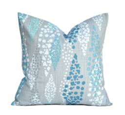 One Quality Premier Pillow Cover, Cushion, Decorative Throw Pillow, Turquoise Teal Grey Accent Aquatic Case - thumbnail 1