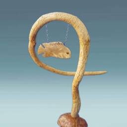 Wooden Fish, Fish Sculpture, Modern Hand Carved Wood Art, Fishing Gift, Wooden Decor - thumbnail 3