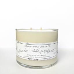 15 Oz Natural Soy Candle Bamboo Grapefruit Scented - Double Wick Vegan Gift Idea - thumbnail 3