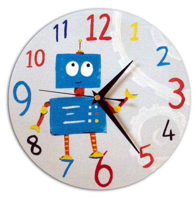 Boys Robot Clock, Nursery Wall Decor, Decor, Gift For - image 1