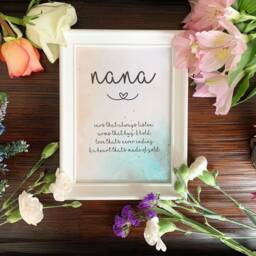 Nana Poem Print - Heart Of Gold, Framed Gift - thumbnail 2
