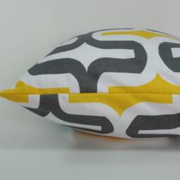 Yellow & Gray Geometric Pillow Cover Modern Throw Cushion - 18 X 18 - thumbnail 2