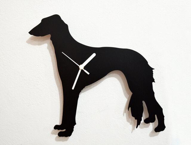 Greyhound Borzoi Dog - Wall Clock Silhouette - image 1
