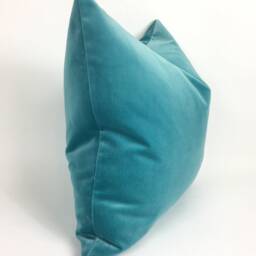 Aqua Green Velvet Pillow Case, Turquoise Cushion Cover, Heavy Cotton Home Decor - thumbnail 2