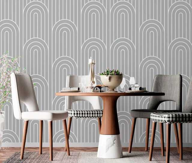 Neutral Boho Abstract Wallpaper Gray Bedroom Wall Mural Removable Monochrome Ornament Home Decor Art Customizable Murals - image 1