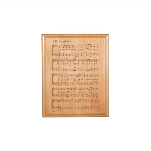 In The Garden Engraved Hymn Plaque - Solid Alder Wood Christian Gift Religious Wall Decor, Housewarming - image 1