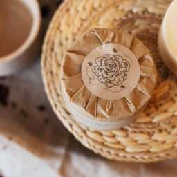 Rose & Lemon Leaf Refill, Botanical Soy Wax Candle Wood Wick, Stoneware Candle, Eco Friendly Gift, Mum Gift - thumbnail 3