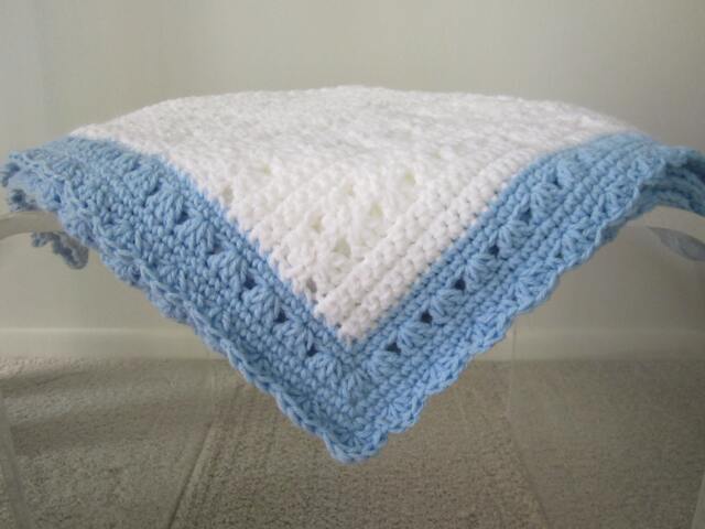New Hand Crocheted Baby Boy/Lap Blanket By Kim's Crochet Designs - image 1