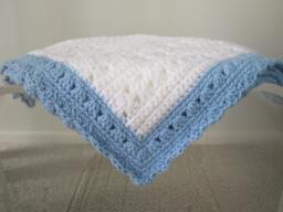 New Hand Crocheted Baby Boy/Lap Blanket By Kim's Crochet Designs