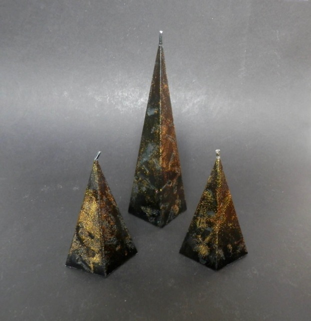 Pyramid Candles, Handmade Candles, Black, Candles, Decorative Black Candles - image 1