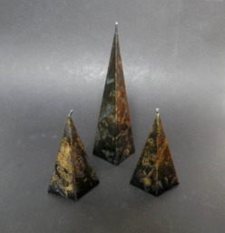 Pyramid Candles, Handmade Candles, Black, Candles, Decorative Black Candles - thumbnail 1