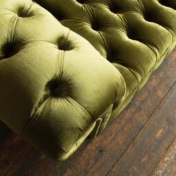 2 Seater Green Velvet Fabric Chesterfield Sofa, British Handmade - thumbnail 4