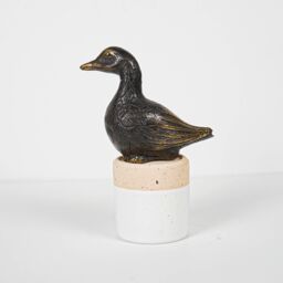 Bronze Mom Duck Statue, Animal Figurine, Art, Unique Miniature, Handmade Housewarming, Kitchen Decor, Grandfather Gift, Gift For Her - thumbnail 3