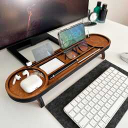 Personalized Wood Desk Organizer-Office Accessories-Custom Tablet & Phone Stand - Custom Docking Station - Organizer Gift