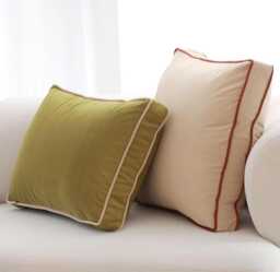 600+ Colors, Sofa Cushion Cover, Back Cushion Cover With Colored Piping, Bench Cover, Bed Back Cover