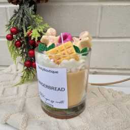 Gingerbread Christmas Candle Vegan Soy Wax Cruelty Free Birthday Gift 8Oz Scented Gingerbread - thumbnail 2