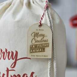 Personalised Home Alone Christmas Stocking, Funny Santa Sack For Adults, Eve Gift Bag Children, Merry Present Sacks - thumbnail 2