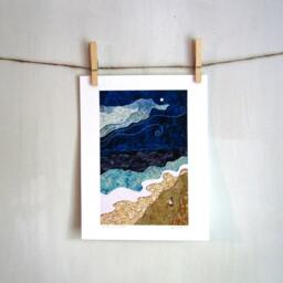 Beach Theme Decor, Gifts For Her, Beach Lover, Shellieartist, Wall Art, Art Print, Girl, Blue Ocean - thumbnail 2