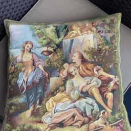 Vintage Style Tapestry Cushion Cover - Renaissance Scene, 17 - thumbnail 3