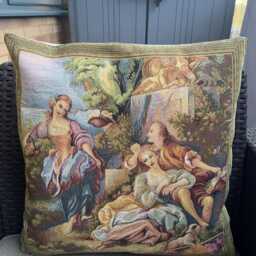 Vintage Style Tapestry Cushion Cover - Renaissance Scene, 17 - thumbnail 2