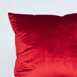 Bella Plain Velvet Cushion. Bright Red Supersoft Chenille. Modern & On-Trend Home Accessory. 17x17 - thumbnail 2