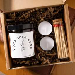 Bulk Candles Custom Business Logo Gift Set, Personalised Corporate Event Gift, Private Label, Branded Wholesale Candle - thumbnail 2