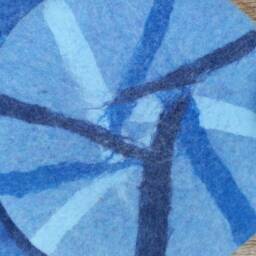 Handfelted Seat Cushion Abstract, Blue - thumbnail 4