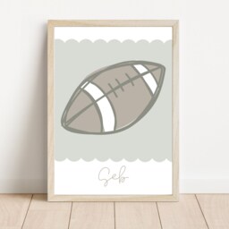 Personalised Rugby/American Football Name Print, Perfect For Girls Rooms, Boys Rooms & Playrooms - Print Only - thumbnail 2
