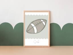 Personalised Rugby/American Football Name Print, Perfect For Girls Rooms, Boys Rooms & Playrooms - Print Only - thumbnail 1