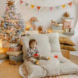 Tufted Corduroy Floor Cushion in Ecru, French Pillow, Soft Seating Mat, Kids Room Decor, Kindergarten Gift, Summer Outdoor Playset - thumbnail 2