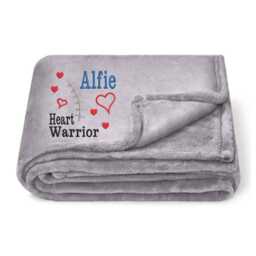 Personalized Heart Warrior Fleece Blanket Chd Awareness Gift - thumbnail 3