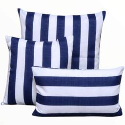 Blue Hamptons Style Cushion Cover, Cover Only, Striped Stripes Scatter - thumbnail 1