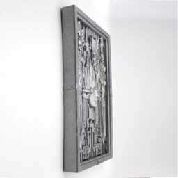 Alien Li Ii Wall Art, Giger's Alien-Inspired Solid Resin Tribute Artwork, Steel Finish - thumbnail 4