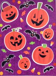 static Window Clings Halloween Jack-O-Lantern Bats Vinyl Craft Scrapbooking Supply