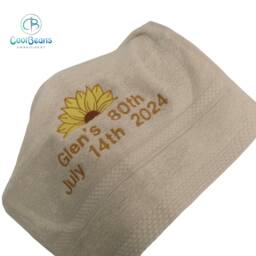 Sunflower Towel - Personalised Face Cloth/Hand Bath = Embroidered - thumbnail 4