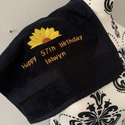 Sunflower Towel - Personalised Face Cloth/Hand Bath = Embroidered - thumbnail 3