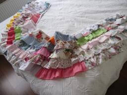 Boho Ruffled Shower Curtain Panels-Colorful Rainbow Ruffle Window Curtains-Queen King Shabby Chic Bedding Throw-Bed Scarf Runner Nurdanceyiz - thumbnail 1