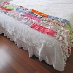 Boho Ruffled Shower Curtain Panels-Colorful Rainbow Ruffle Window Curtains-Queen King Shabby Chic Bedding Throw-Bed Scarf Runner Nurdanceyiz - thumbnail 2