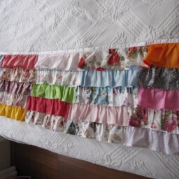 Boho Ruffled Shower Curtain Panels-Colorful Rainbow Ruffle Window Curtains-Queen King Shabby Chic Bedding Throw-Bed Scarf Runner Nurdanceyiz - thumbnail 3