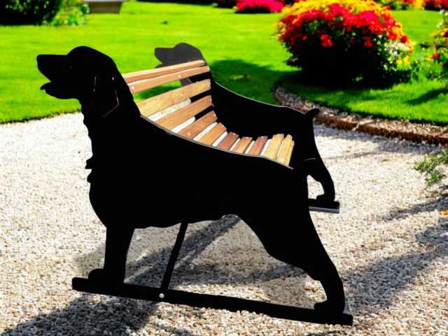 Hand-Crafted English Springer Spaniel Outdoor Garden Bench - Outside Metal Seat Unique Furniture Personalised - Optional - image 1