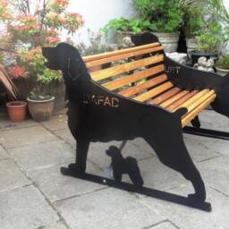 Hand-Crafted English Springer Spaniel Outdoor Garden Bench - Outside Metal Seat Unique Furniture Personalised - Optional - thumbnail 2