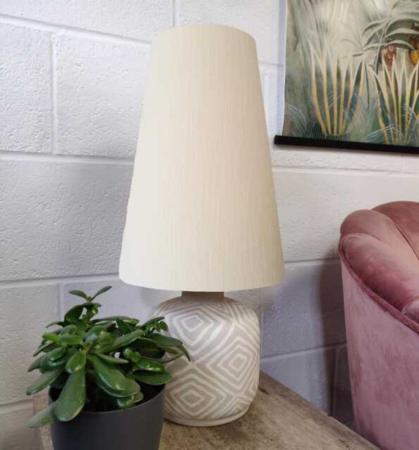 Mini Ivory Cone Lampshade in Linen, Conical Fat Lamp Shade - image 1